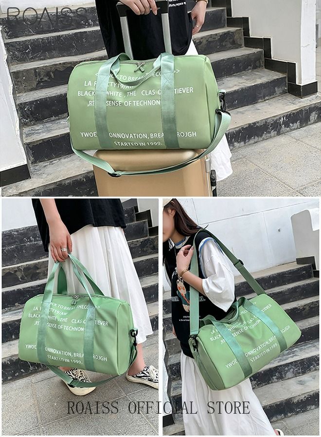 Unisex Gym Duffel Bag Printing Lightweight Waterproof Multipurpose Large Capacity Outdoor Luggage Handbag for Fitness Sports Swimming Travel Crossbody Luggage Bag Yoga Bag Green