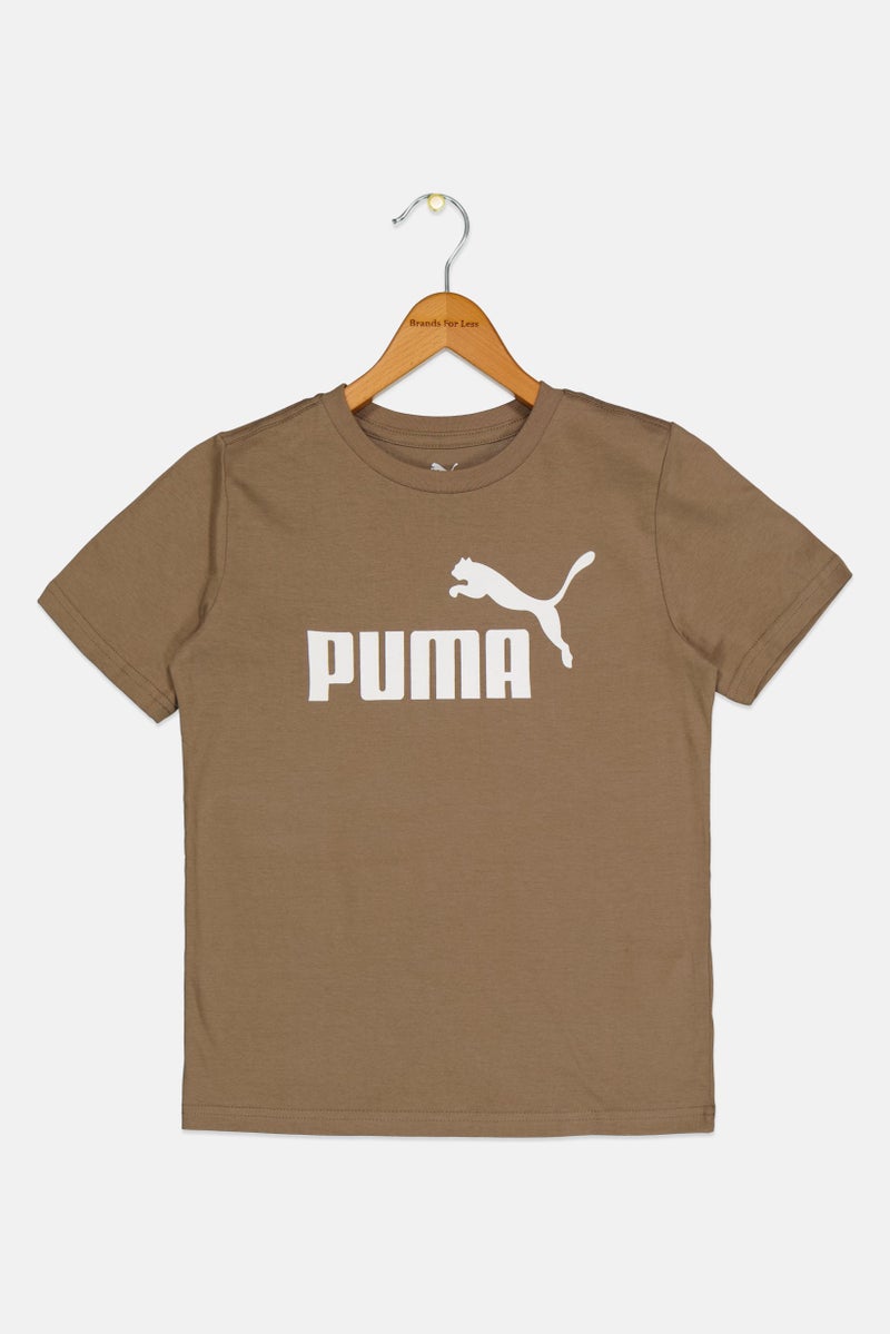 PUMA Kids Boy Sportswear Fit Short Sleeve Outdoor T-Shirt, Taupe - Image 2