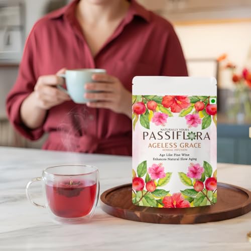 Passiflora Ageless Grace Freeze Dried Anti-Aging Green Tea for Skin Glow & Detox | Herbal Beauty Drink with Hibiscus, Rosehip, Amla, Nettle & Rose | 30+ Servings - Image 5