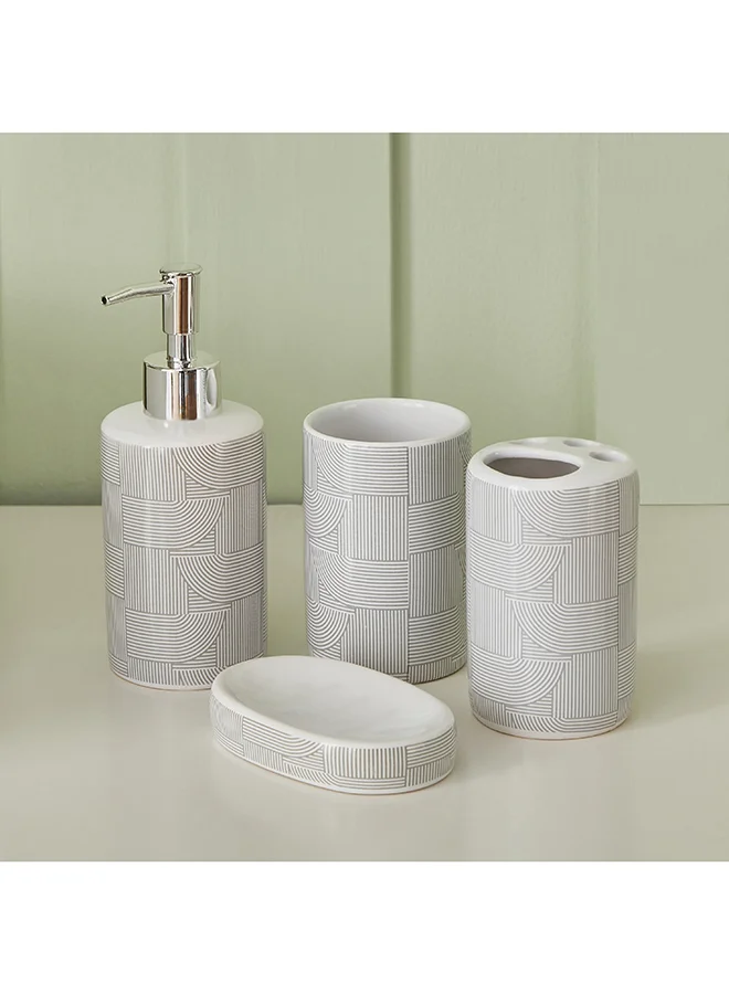 Home Box Aristo 4-Piece Ceramic Bathroom Accessory Set 7 x 20 x 22 cm