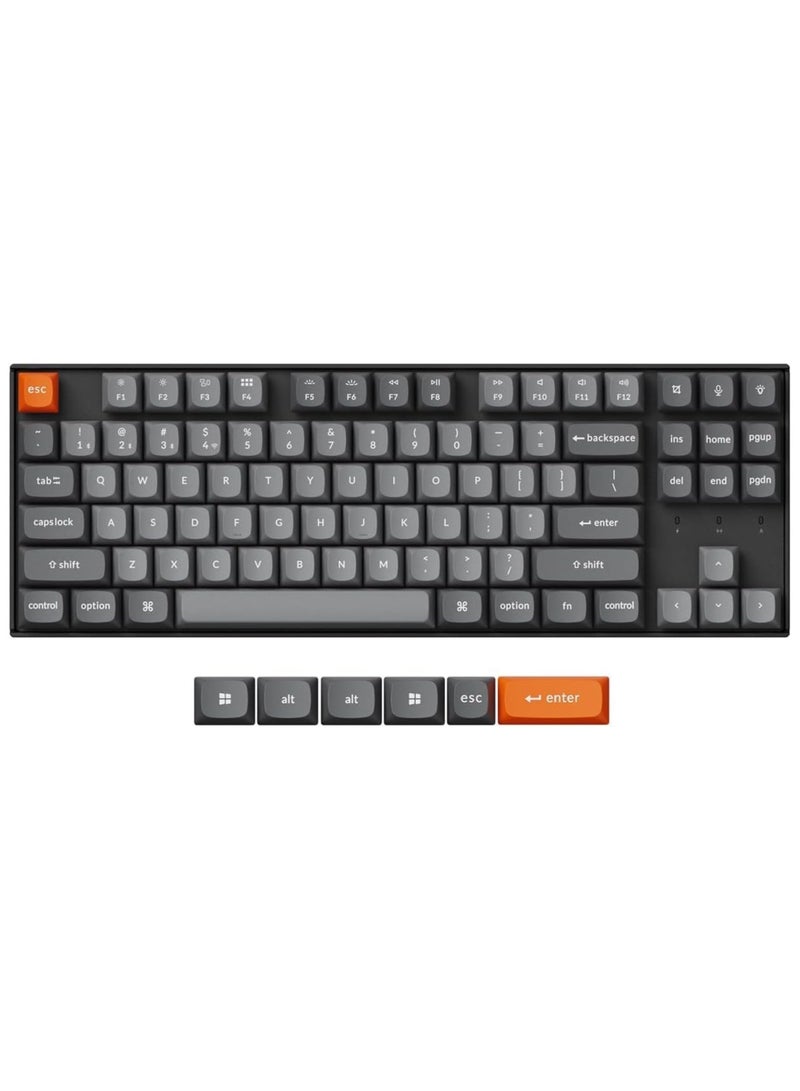 Keychron K8 Max QMK Wireless Mechanical Keyboard, 87-Key TKL (80%) ISO, Tri-Mode (2.4GHz/BT 5.1/Wired), Hot-Swappable Super Switches, RGB, Arabic/English PBT, 4000mAh Battery - Image 1