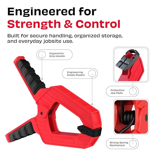 JPT Ultra Heavy Duty 185MM Wood Spring Clamp – 150N Strong Grip with Bold Steel Spring | 3-Inch Clamping Capacity | High-Strength ABS for Carpentry, DIY & Workshop Use - Image 3