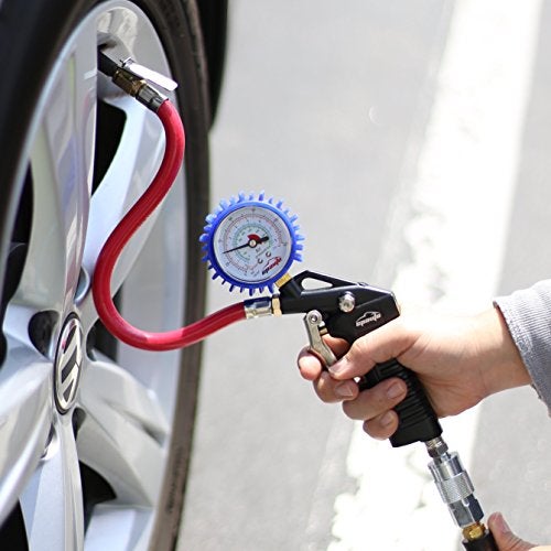 EPAuto Heavy Duty 120 PSI Tire Inflator Gauge with Hose and Quick Connect Plug - Image 2