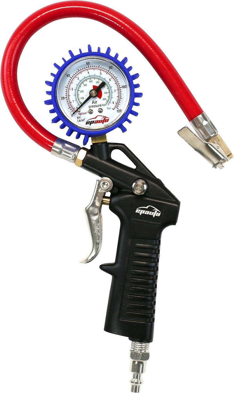 EPAuto Heavy Duty 120 PSI Tire Inflator Gauge with Hose and Quick Connect Plug - Image 4