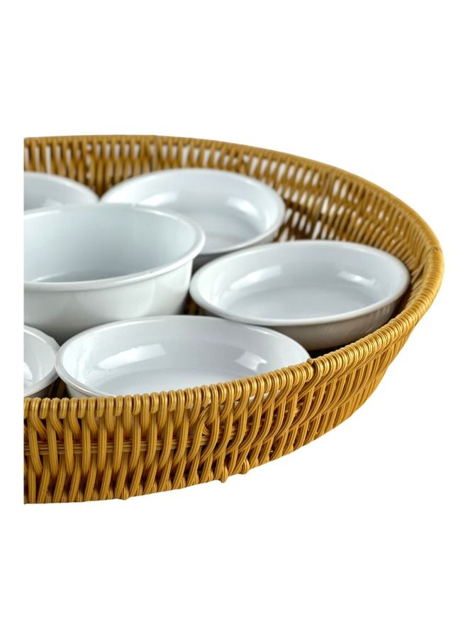 صينية إفطار بني/شفاف 35x35x7سم - Image 3