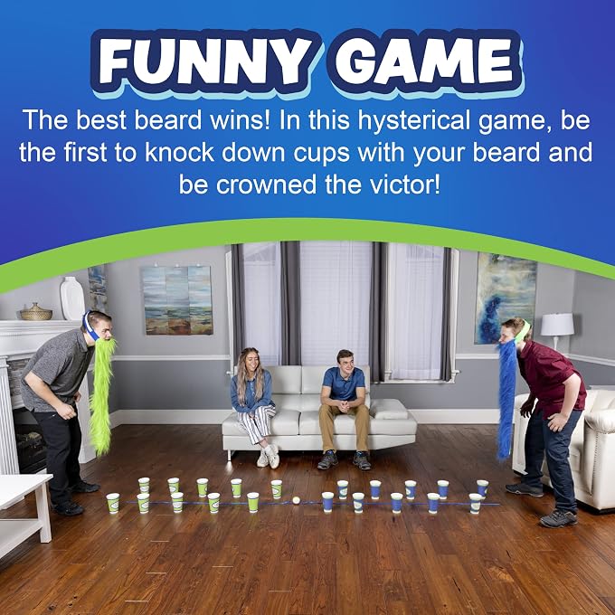 Squirrel Products Battle of The Beards Funny Party Game, White Elephant Minute to Win It Game for Kids & Adults, Family Game Night Activity for Ages 6+ - Image 2