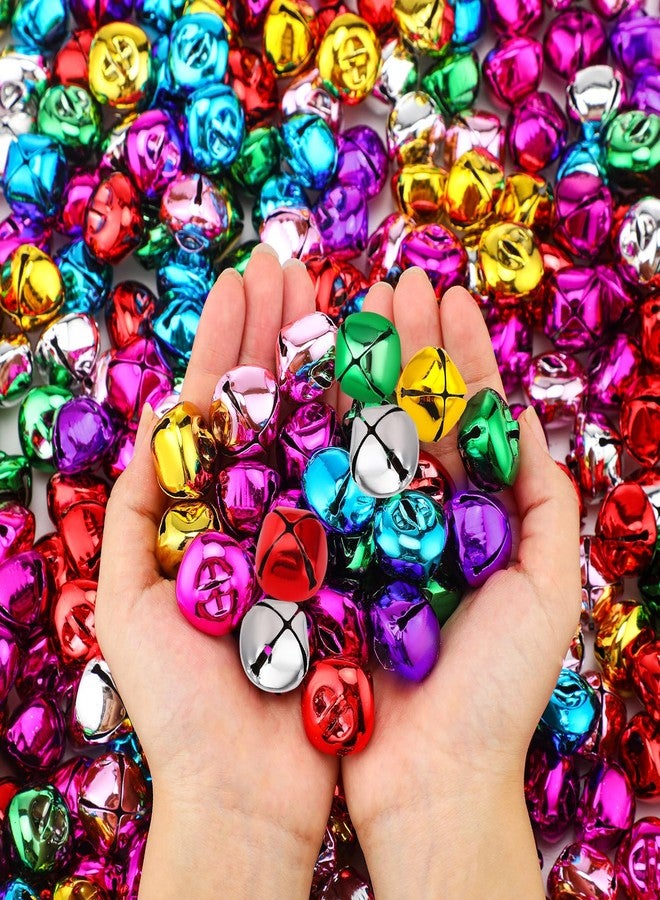 Jinei 500 Pcs 1 Inch Christmas Jingle Bells for Craft Multicolor Christmas Bells Bulk DIY Hanging Vintage Bells Charms for Xmas Wreath Decor Holiday Festival Home Decoration (Colorful) - Image 1