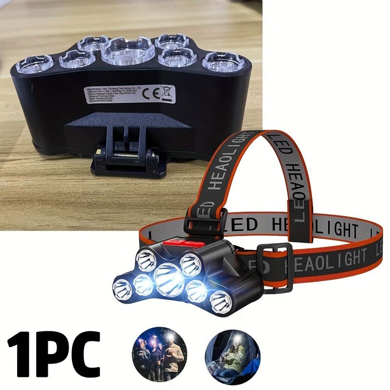 USB Rechargeable LED Headlight Adjustable Angle Portable Work Light For Fishing Hiking Running Emergency - Image 1