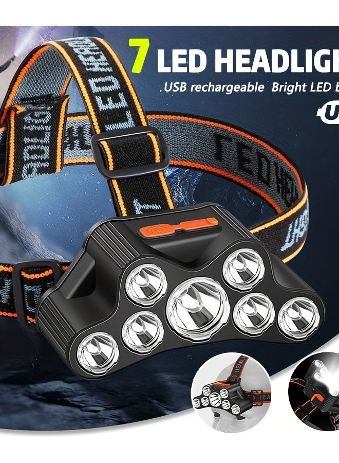 USB Rechargeable LED Headlight Adjustable Angle Portable Work Light For Fishing Hiking Running Emergency - Image 3