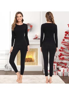 GGEROU Womens Thermal Underwear Sets 2 Piece Soft Base Layer Top and Bottom Long Johns Set with Fluff Lined Winter Warm Suit  - Image 2