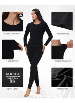 GGEROU Womens Thermal Underwear Sets 2 Piece Soft Base Layer Top and Bottom Long Johns Set with Fluff Lined Winter Warm Suit  - Image 3