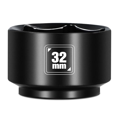 BLACKROBOT 32mm Low Profile Oil Filter Socket 38 Drive 6Point Oil Filter Cap Remover and Installer Tool Chrome Vanadium Steel - Image 1