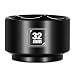 BLACKROBOT 32mm Low Profile Oil Filter Socket 38 Drive 6Point Oil Filter Cap Remover and Installer Tool Chrome Vanadium Steel - Image 2