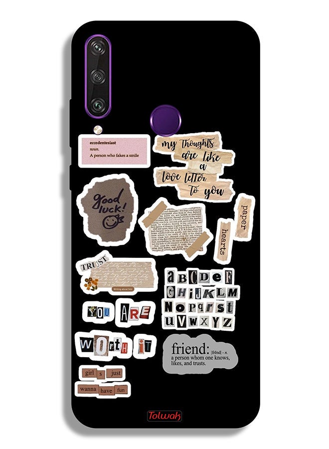 Tolwak Huawei Y6p Protective Case Cover Good Luck Quotes Stickers - Image 2