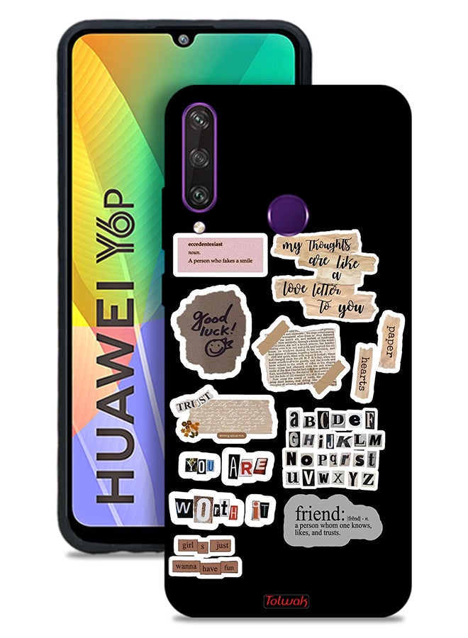 Tolwak Huawei Y6p Protective Case Cover Good Luck Quotes Stickers - Image 1