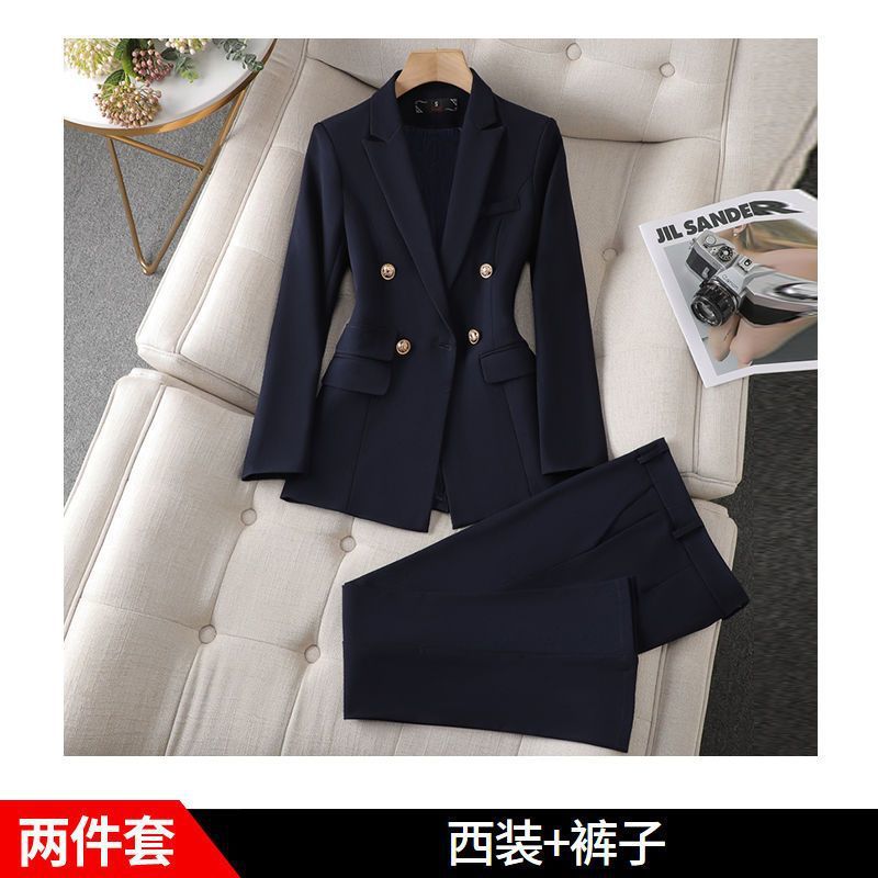 جاكيت بدلة أسود للنساء ربيع وخريف ملابس رسمية للمقابلات ملابس عمل أنيقة - Image 1