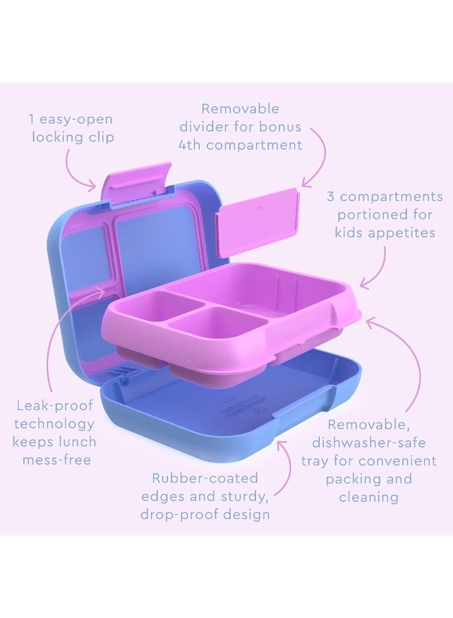 Bentgo® Pop - Leak-Proof Bento-Style Lunch Box with Removable Divider for 3-4 Compartments - Perfect for Kids 8+ and Teens, Microwave/Dishwasher Safe, BPA-Free & Sustainable (Periwinkle/Pink) - Image 4