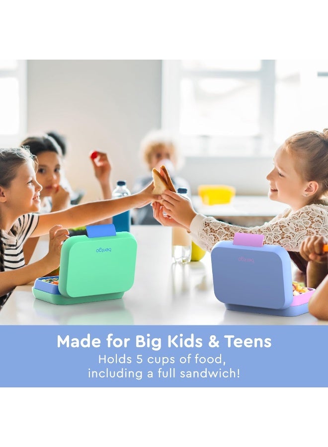 Bentgo® Pop - Leak-Proof Bento-Style Lunch Box with Removable Divider for 3-4 Compartments - Perfect for Kids 8+ and Teens, Microwave/Dishwasher Safe, BPA-Free & Sustainable (Periwinkle/Pink) - Image 2