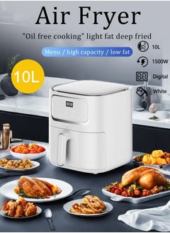 SILVER CREST Stainless Steel Smart Air Fryer, Home Oven, Touch Electric Fryer for Frying, Grilling, Broiling, Baking and Baking 10l 1400W White  - Image 1