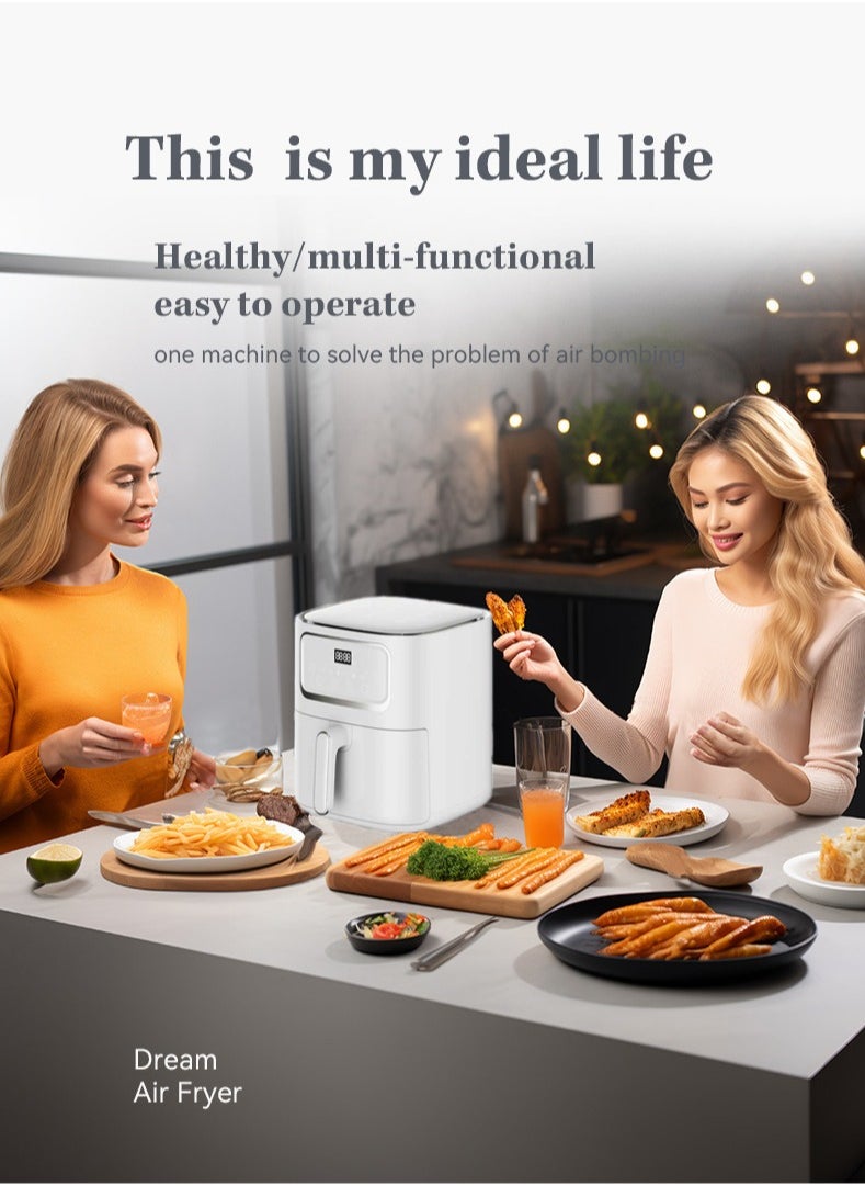 SILVER CREST Stainless Steel Smart Air Fryer, Home Oven, Touch Electric Fryer for Frying, Grilling, Broiling, Baking and Baking 10l 1400W White  - Image 3