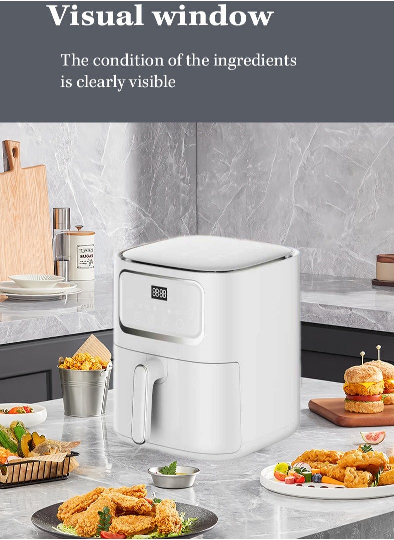 SILVER CREST Stainless Steel Smart Air Fryer, Home Oven, Touch Electric Fryer for Frying, Grilling, Broiling, Baking and Baking 10l 1400W White  - Image 2