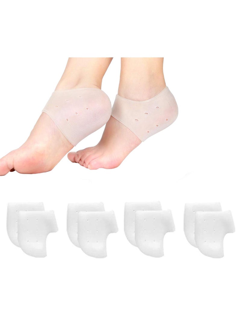Sweet seven Silicone Heel Cups - 4 Pairs of Heel Protectors for Pain Relief, Cracked Heels, Spurs, and Fasciitis - Unisex Gel Heel Pads - Perfect Stocking Stuffers for Men and Women - Image 1