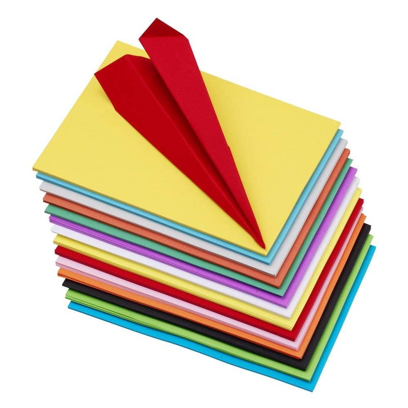 OFIXO 100 pcs Sheets A4 Size Origami Paper Double Sided Colored Craft Square Assorted DIY Folded Paper Craft Tools - Image 1