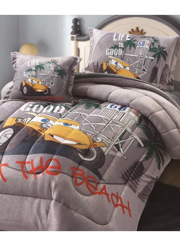 SMART HOME Winter fluffy children's bed sheet, 4 pieces, two sides, velvet side and fur side, size 170x230 cm - Image 2