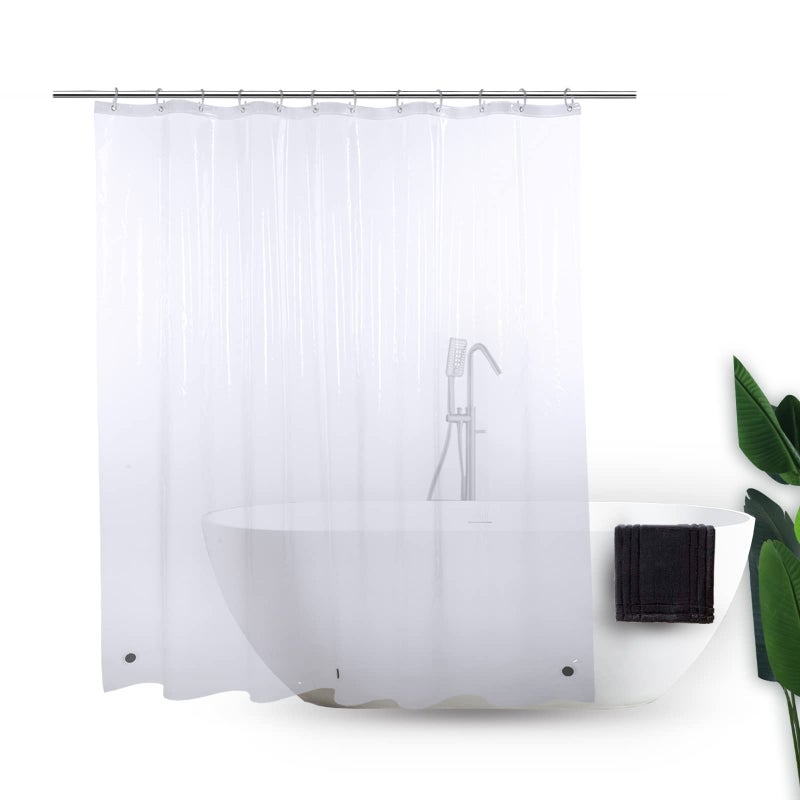 Vosign Short Shower Curtain Liner 60 Inch Length 72 x 60 Inches Clear Thick Vinyl Waterproof Bathroom Short Shower Curtain Sets with 3 Heavy Magnets
