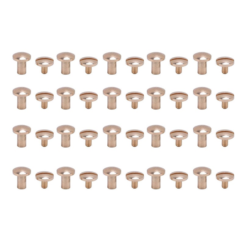 20 Sets Book Binding Screws, Light Gold Chicago Screws Assorted Kit for Leathercraft: 8 x 7mm Rivets with 8 x 5mm Screws, Ideal for DIY Belts, Handbags - Image 2