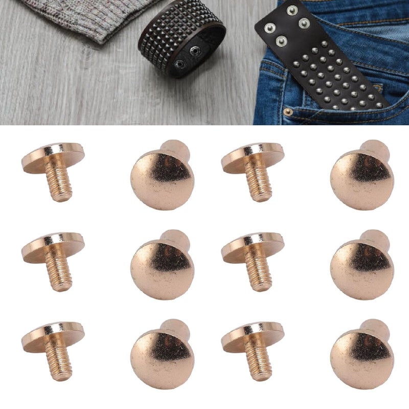 20 Sets Book Binding Screws, Light Gold Chicago Screws Assorted Kit for Leathercraft: 8 x 7mm Rivets with 8 x 5mm Screws, Ideal for DIY Belts, Handbags - Image 3