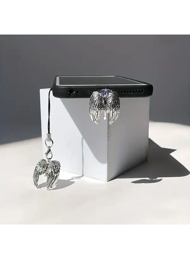 Angel Guardian Wing Mobile Phone Dust Plug For Type C Charging Port With Lanyard - Image 5