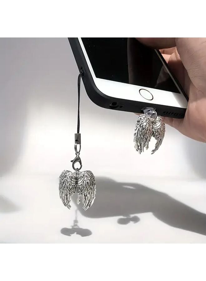 Angel Guardian Wing Mobile Phone Dust Plug For Type C Charging Port With Lanyard - Image 4