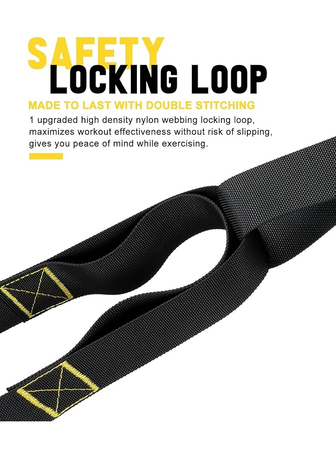 KASTWAVE Home Resistance Training Kit 6 Pack All in ONE Bodyweight Resistance Straps for Full Body Workout Workout Straps with Handles Door Anchor Extension Straps Supports Up to 500Lbs Yellow and Black - Image 4