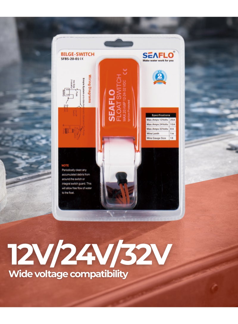 SEAFLO 01 Series Bilge Pump Float Switch 12-24-32V Marine Automatic Water Level Switch 20A - Image 4