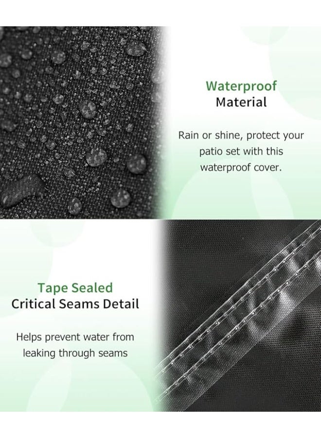 Garden Furniture Covers Extra Large Outdoor Table Covers Waterproof, Heavy Duty Windproof Rectangular Patio Furniture Set Cover - 315x160x74CM - Image 3