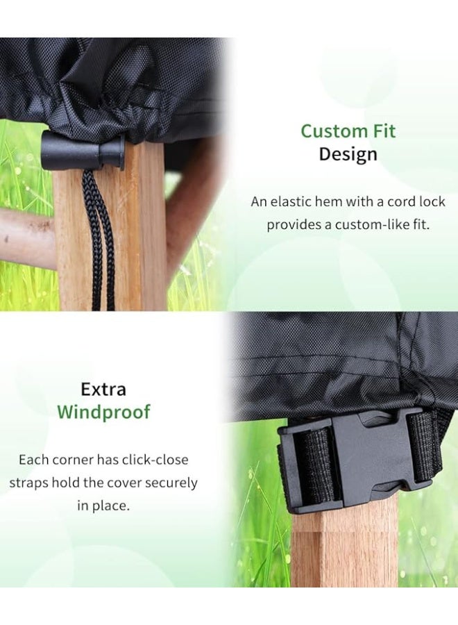 Garden Furniture Covers Extra Large Outdoor Table Covers Waterproof, Heavy Duty Windproof Rectangular Patio Furniture Set Cover - 315x160x74CM - Image 2