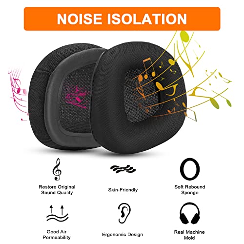 G GVOEARS Replacement Ear Pads Cushions for Corsair Void & Corsair Void PRO RGB Wired/Wireless Gaming Headsets with Black Mesh Fabric, Memory Foam - Image 3