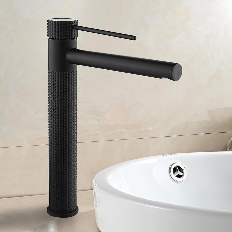 B BACKLINE Brass Basin Mixer Tap | Bathroom Basin Faucet | Pillar Tap For Basins | Hot & Cold Wash Basin Taps | Mixer Tap For Bathroom & Livingroom (Black Matt) - Image 1