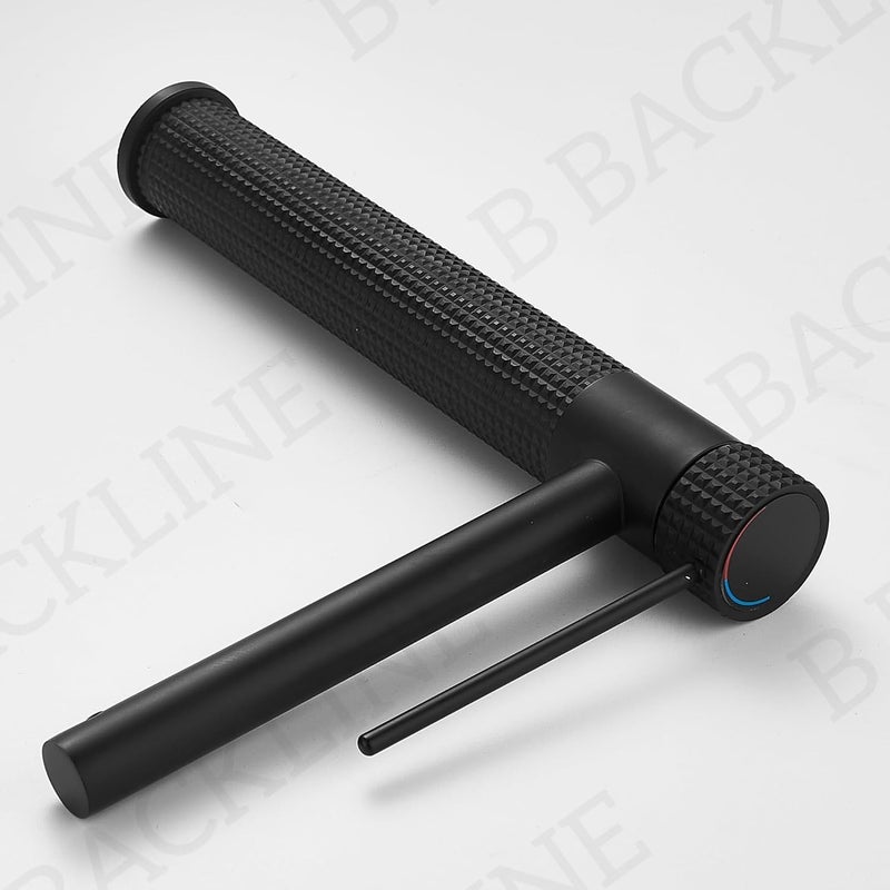 B BACKLINE Brass Basin Mixer Tap | Bathroom Basin Faucet | Pillar Tap For Basins | Hot & Cold Wash Basin Taps | Mixer Tap For Bathroom & Livingroom (Black Matt) - Image 3