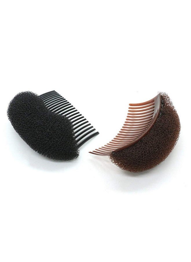 Wendy Mall 2PCS (1Black+1Brown) Bump Up Volume Hair Inserts Comb Hair Styling Tool Bumpits Bouffant Donut Bun Maker Hair Accessories  - Image 3