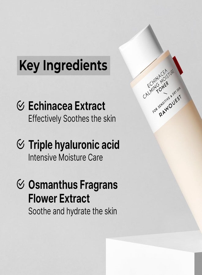 RAWQUEST Echinacea Toner for Moisturizing, Deep Hydration, Instant Soothing, Nourish Skin w/Echinacea Extract, Hyaluronic Acid, Glycerin, Niacinamide, Korean Skin Care for Dry Sensitive Skin 6.42fl Oz/190 ml - Image 3