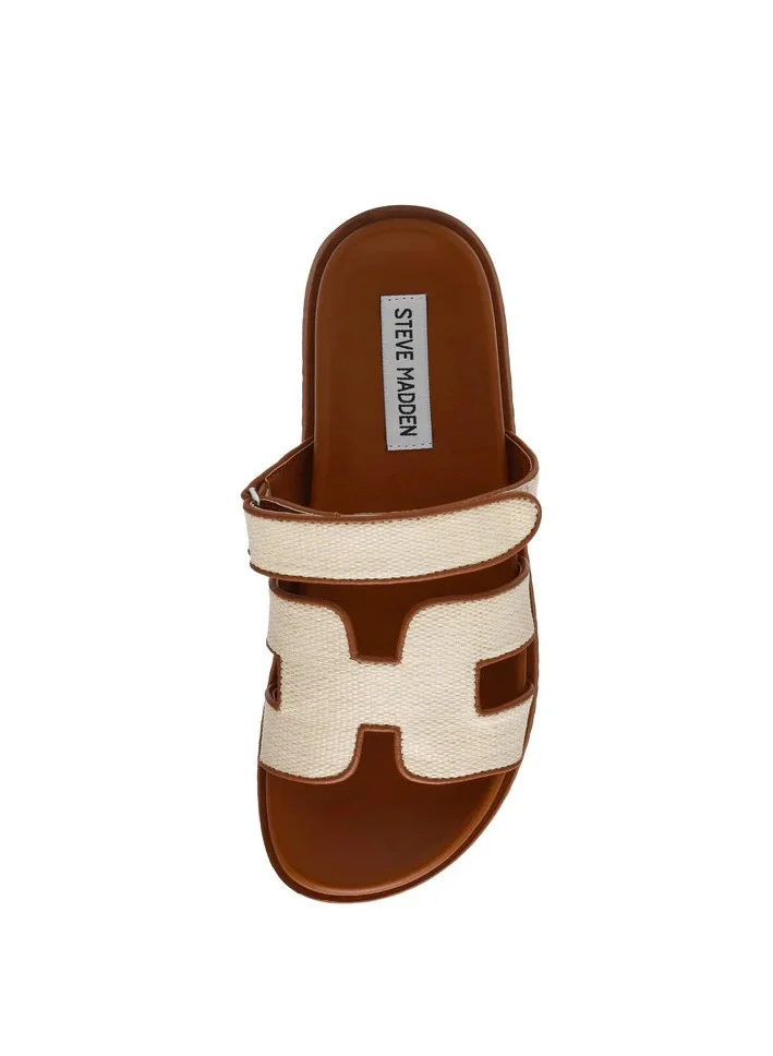 STEVE MADDEN RAFFIA Classic Open-Toe Triple Strap Flat sandals for Women | Best Price UAE