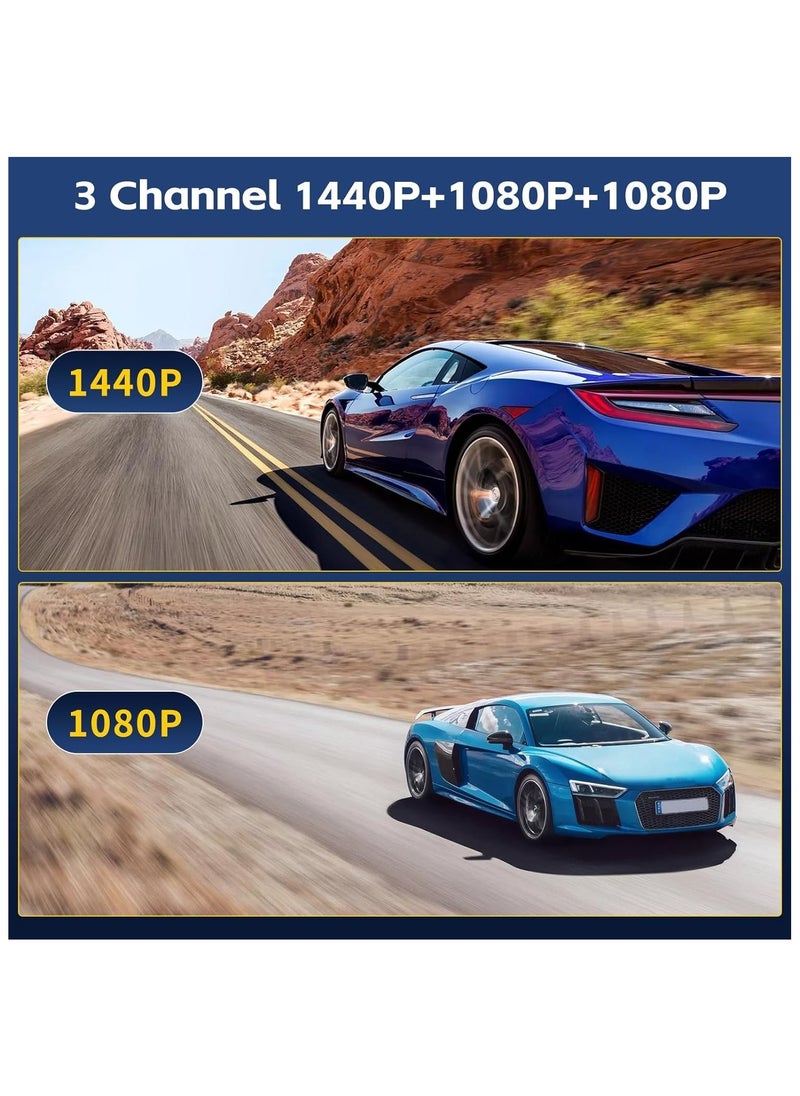 WINCA - Mirror Dash Cam,3 Channel Front Inside and Rear Mirror Camera 9.66 inch HD Full Touch Screen with Superior Night Vision,G-Sensor,Parking Assistance - Image 1