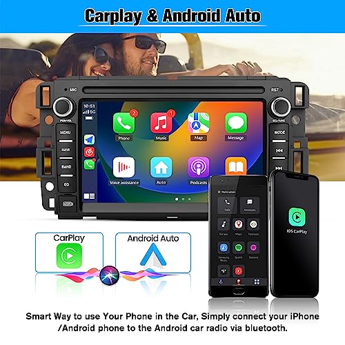 AWESAFE Car Stereo for Chevrolet Chevy Silverado/GMC Sierra Yukon Tahoe/Buick, Touch Screen Radio Wireless Carplay Android Auto with Bluetooth AM FM GPS Navigation - 2G Ram 32G ROM - Image 4