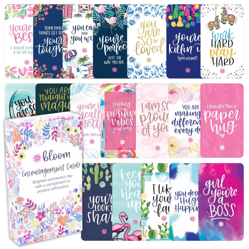bloom daily planners Encouragement Card Deck - Cute Inspirational Quote Notecards - Set of Thirty 2" x 3.5" - Assorted Designs - Image 1