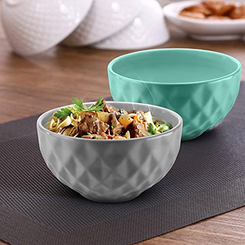 URBAN CHEF Ceramic Bowl | 500 ml | Kitchen Accessories Items for Home, Serving Bowl,Bowl Set for Gift, Microwave Safe Bowl Set, Ice Cream Bowl, Prism Ceramic Handcrafted (Set of 2 - Colour May Vary) - Image 1