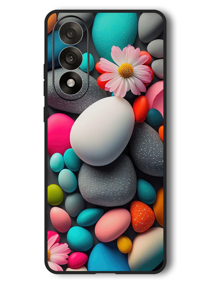 Theodor Case Compatible with OnePlus Nord 5 6.83 Inch Protection Shockproof Bumper Cover Colourful Stones - Image 1
