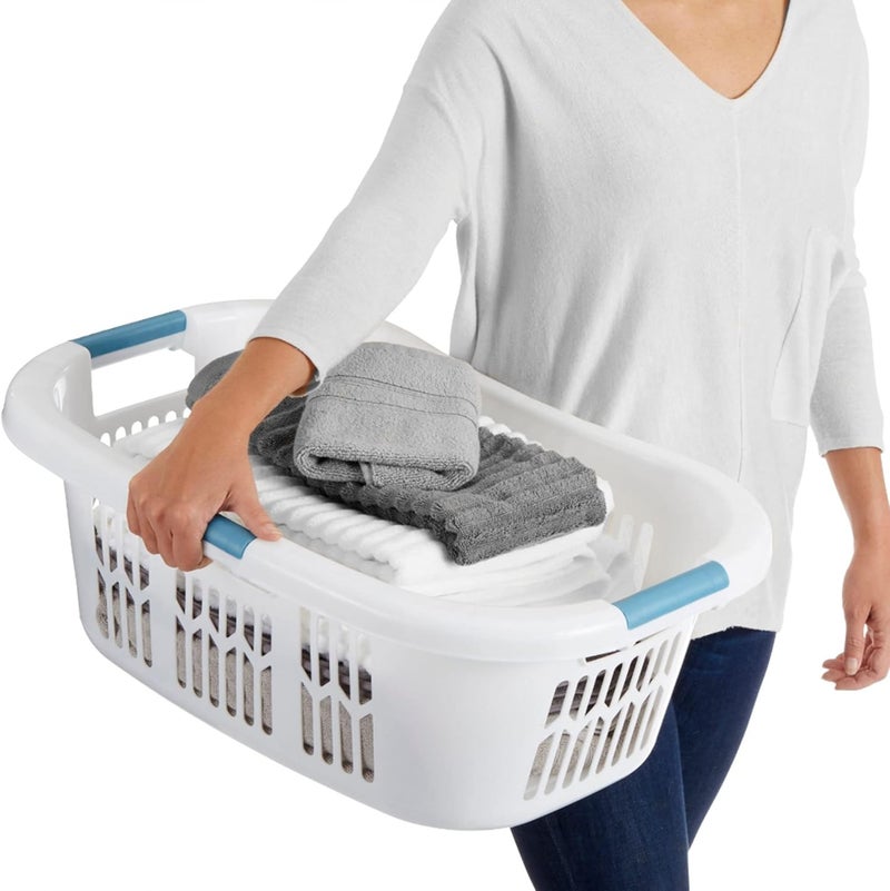 Rubbermaid XL Hip-Hugger Laundry Basket, 2.1-Bushel, White - Image 4