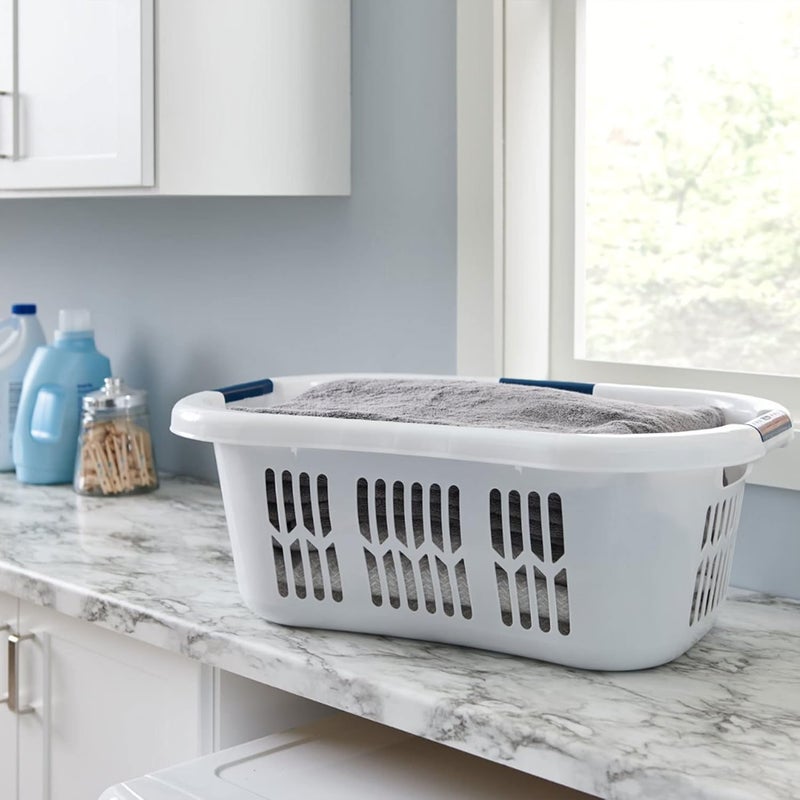 Rubbermaid XL Hip-Hugger Laundry Basket, 2.1-Bushel, White - Image 5